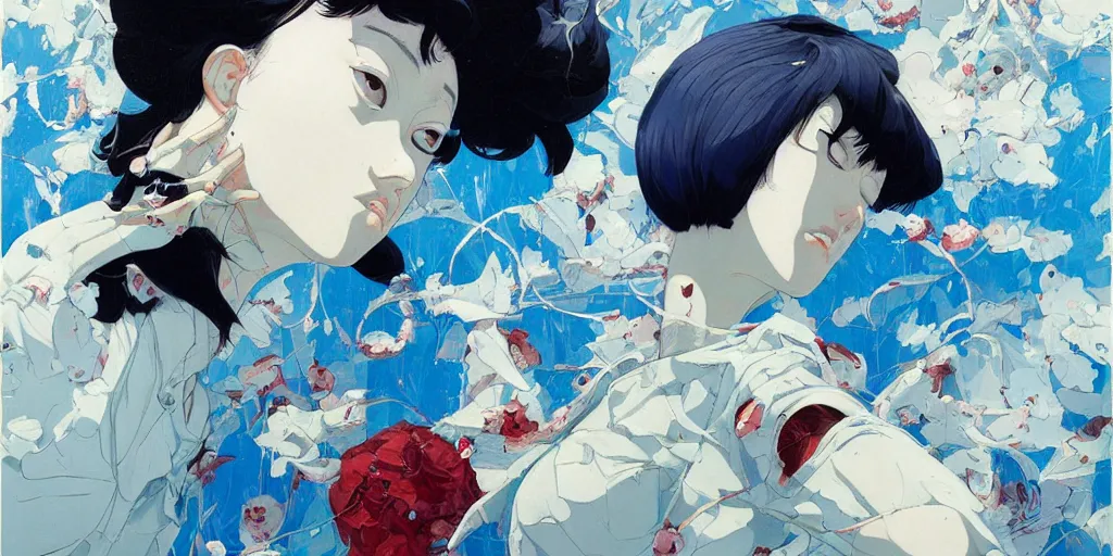 Prompt: perfect blue oil painting art by james jean and katsuhiro otomo and erik jones, inspired by akira anime, smooth face feature, intricate oil painting, high detail illustration, sharp high detail, manga and anime 1 9 9 9