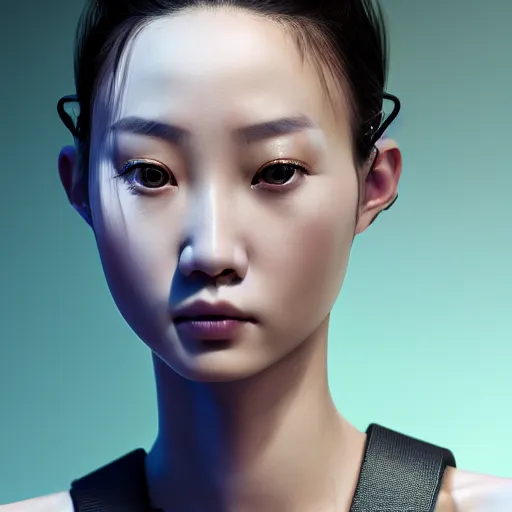 Prompt: closeup portrait of an absurdly beautiful, graceful, sophisticated, fashionable cyberpunk chinese girl, queen of the capital of the world year 3 0 0 0, an ultrafine hyperdetailed illustration by irakli nadar, matt wisniewski style, intricate linework, porcelain skin, unreal engine 5 highly rendered, global illumination, radiant light, detailed and intricate environment