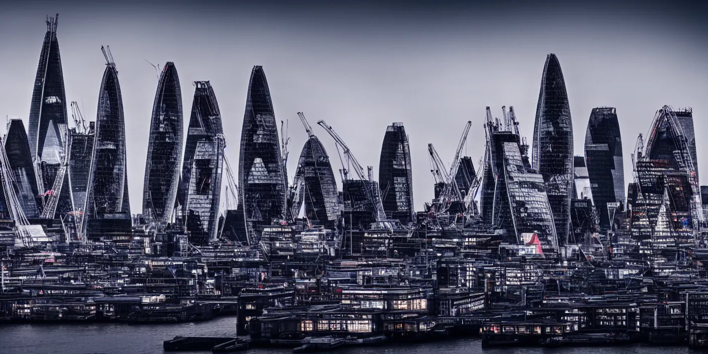 Image similar to london city skyline cyberpunk