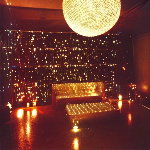 Image similar to disco party ball room photographed by nan goldin