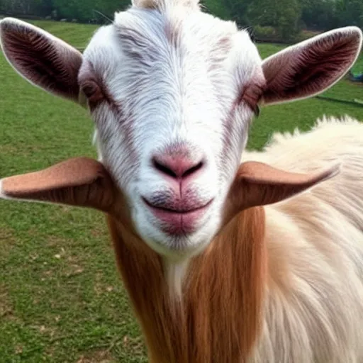 Image similar to a goat that looks like taylor!!!! swift!!!!