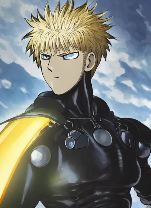 Image similar to A full portrait photo of real-life genos from one punch man, f/22, 35mm, 2700K, lighting, perfect faces, award winning photography.