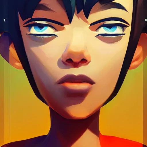 Image similar to face icon stylized minimalist nintendo ds, loftis, cory behance hd by jesper ejsing, by rhads, makoto shinkai and lois van baarle, ilya kuvshinov, rossdraws global illumination