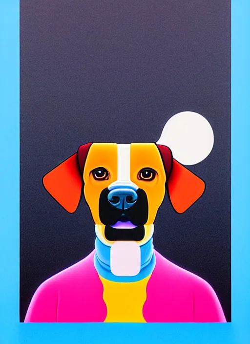 Image similar to dog by shusei nagaoka, kaws, david rudnick, airbrush on canvas, pastell colours, cell shaded!!!, 8 k