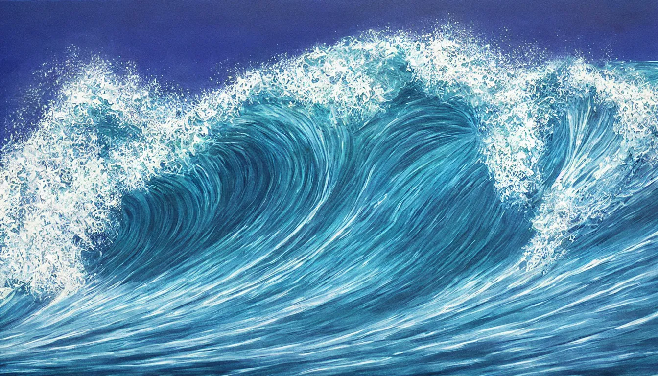 Image similar to spectacularly ocean wave barrel, photorealistic painting