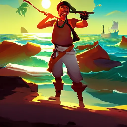 Image similar to painting treasure on sea of thieves game smooth median photoshop filter cutout vector, behance hd by jesper ejsing, by rhads, makoto shinkai and lois van baarle, ilya kuvshinov, rossdraws global illumination