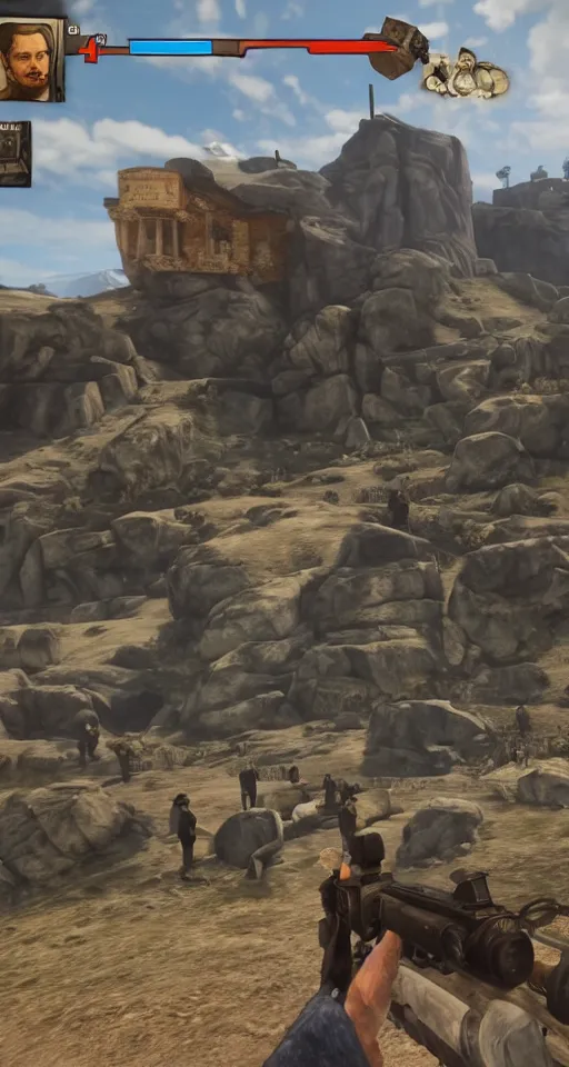 Prompt: the opposite of red dead redemption, a video game called blue alive deception