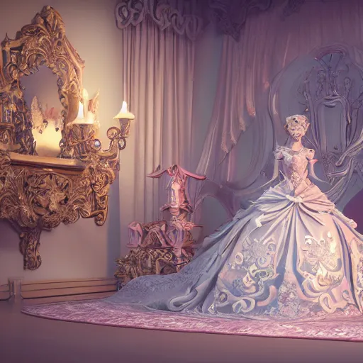 Image similar to wonderful princess, ornate 8 k gorgeous intricate detailed, accent lighting, dramatic light, octane render