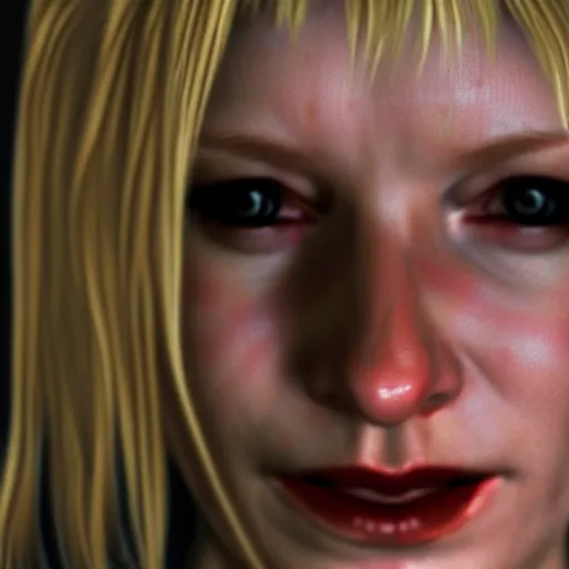 Image similar to close up portrait of heather mason in silent hill 3, 8 k, realistic,