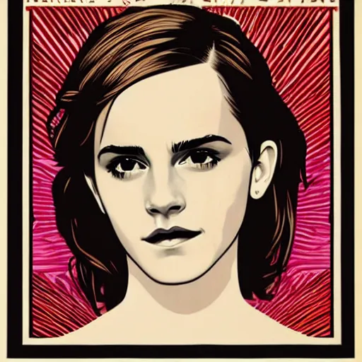 Prompt: emma watson hope poster by shepard fairey ( 2 0 0 8 )