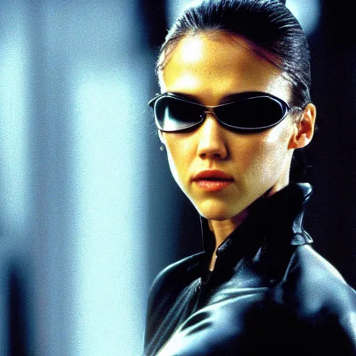 Image similar to still of jessica alba in the matrix (1999)