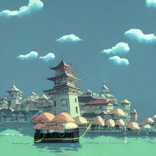 Prompt: A beautiful landscape from Spirited Away (2001)