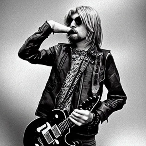 Image similar to kurt cobain from the future, steampunk