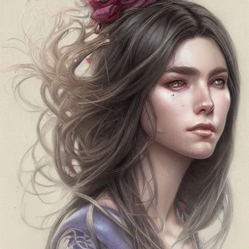 Image similar to character portrait by Magali Villeneuve and Steve Argyle,Livia Prima,fantasy art,beautiful,artstation,detailed,intricate details,masterpiece