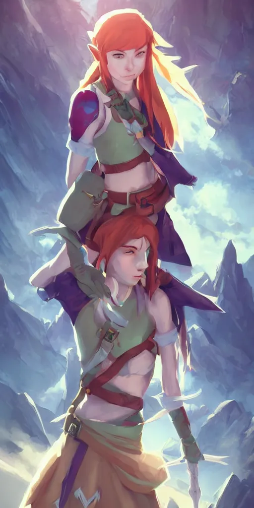 Image similar to Mallon from Zelda Ocarina of Time, beautiful,by Makoto Shinkai and Wojtek Fus, by studio trigger, rossdraws, dramatic lighting, reflective light