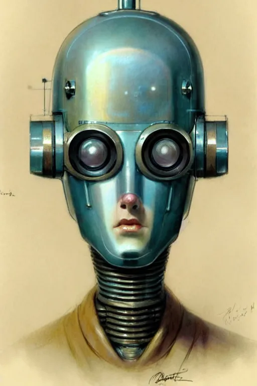 Prompt: ( ( ( ( ( 1 9 5 0 s retro future robot android head. muted colors. ) ) ) ) ) by jean - baptiste monge!!!!!!!!!!!!!!!!!!!!!!!!!!!!!!