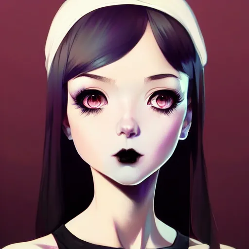 Prompt: a beautiful slim shy goth girl likes you, art by ilya kuvshinov and lois van baarle and ross tran and range murata and artgerm and andy warhol, norman rockwell, digital art, highly detailed, profile picture, intricate, sharp focus, mystical trending on artstation hq, deviantart, pinterest, unreal engine 5, 4 k uhd image