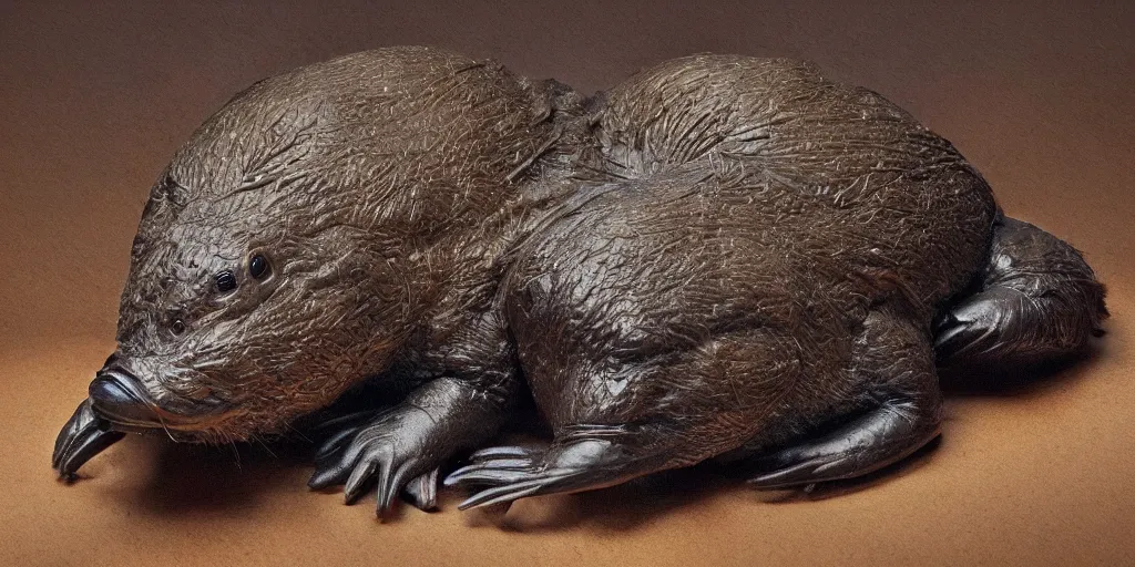 Prompt: hyperrealistic photography of a highly detailed platypus in a den in the style of beth cavener, jin kagetsu, james jean and wlop, highly detailed, masterpiece, award - winning, sharp focus, intricate concept art, ambient lighting, 8 k, artstation