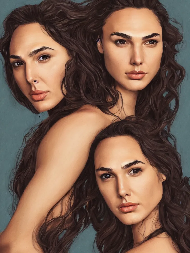 Image similar to a beautiful portrait of gal gadot by Karmen loh and, detailed, proportional, trending on art station, 4k