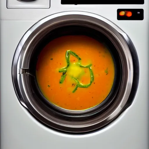 Image similar to soup inside of a washing machine, uncropped, photography, realistic