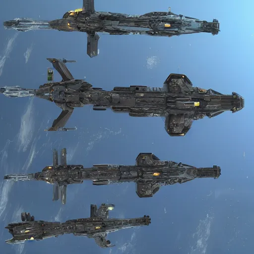 Prompt: homeworld 3 ship designs unreal engine 3 d models 4 k 8 k