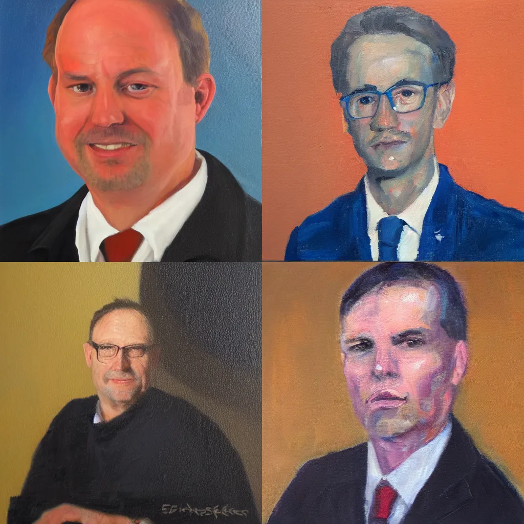 Prompt: portrait of eric kalsbeek, oil painting on canvas