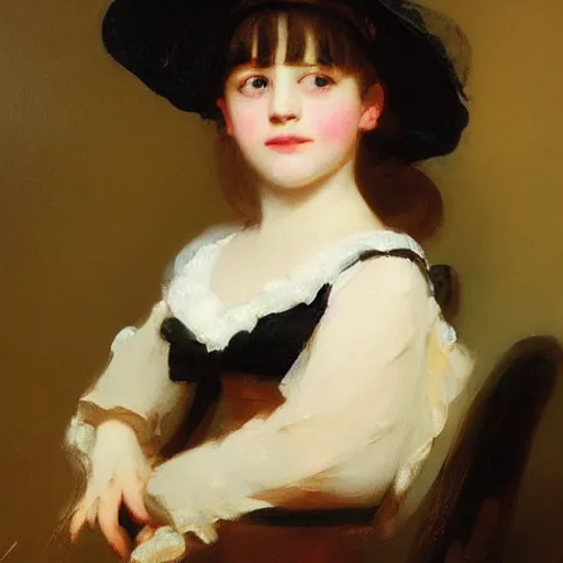 Prompt: a striking painting of a young Regency-era girl by Henry Raeburn