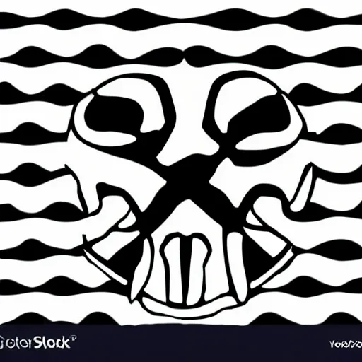 Image similar to stylized abstract Jolly Roger flag