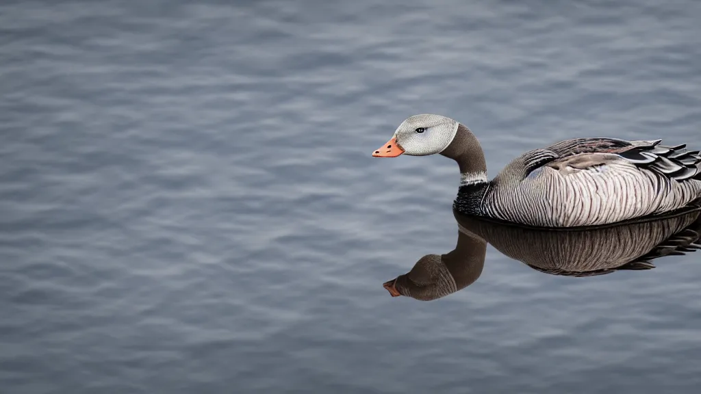 Image similar to cyberpunk greylag goose floating in space, 8k, cinematic, epic, ultra detailed, award winning, trending on artstationHD, dramatic