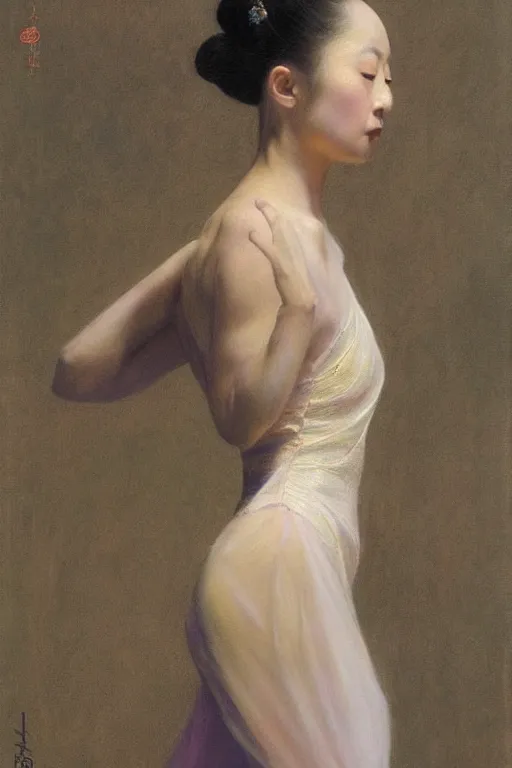 Image similar to portrait of an asian prima ballerina, by donato giancola and berthold woltze.