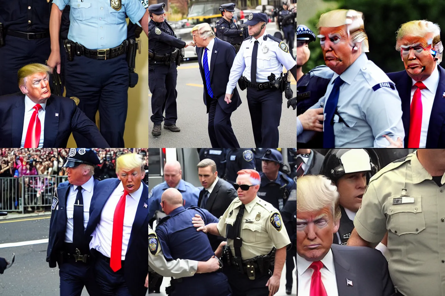 Prompt: Donald Trump being arrested