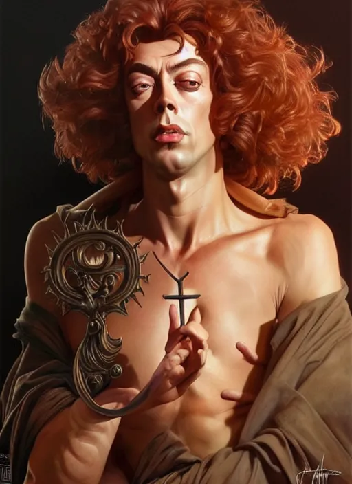 Prompt: perfectly detailed tim curry legend!! blessed by nature with ever - increasing physical mental perfection, symmetrical! intricate, sensual features, highly detailed, biblical divine holy perfection!! digital painting, artstation, concept art, smooth, sharp focus, illustration, art by artgerm and greg rutkowski and alphonse mucha