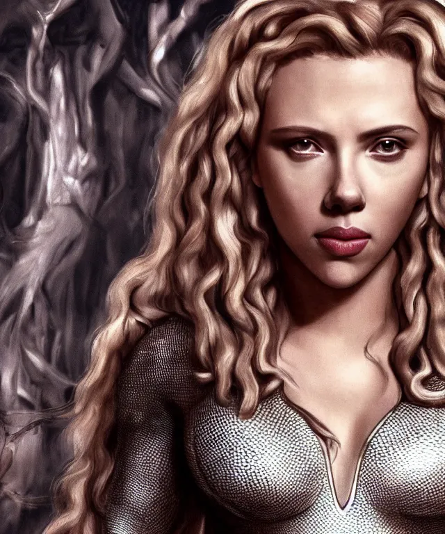 Prompt: Scarlett Johansson starring as Medusa in Medusa (2020 film), cinematic portrait, infinite snakes background