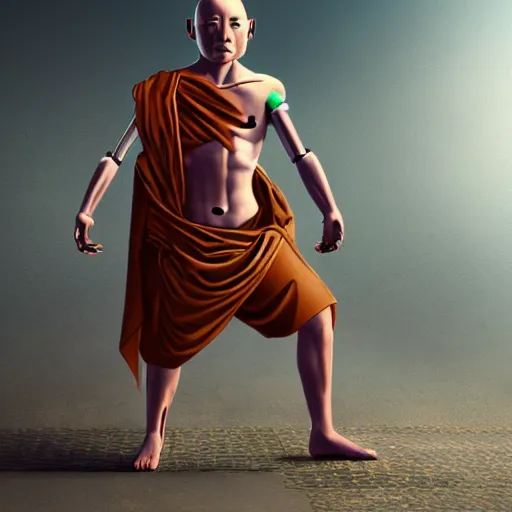 Image similar to humanoid cyborg monk