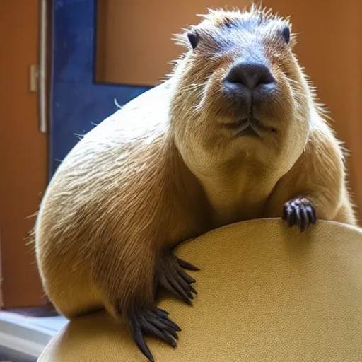 Prompt: a capybara in a spacesuit