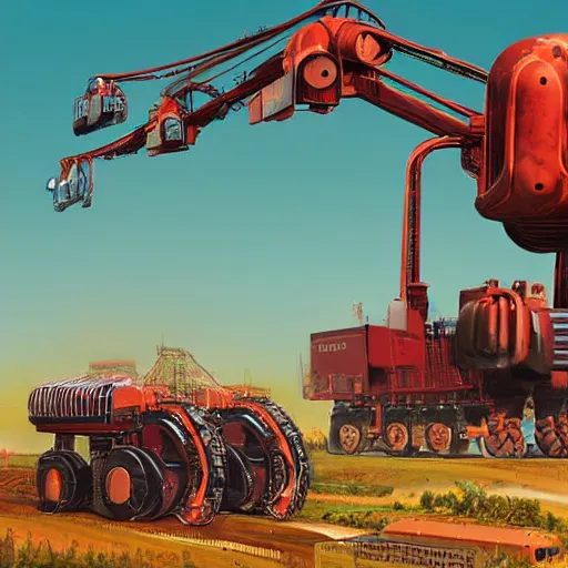 Image similar to giant quadrupedal mining machine, four legs, highly detailed body, industrial, photorealistic camera shot, in the style of simon stalenhag