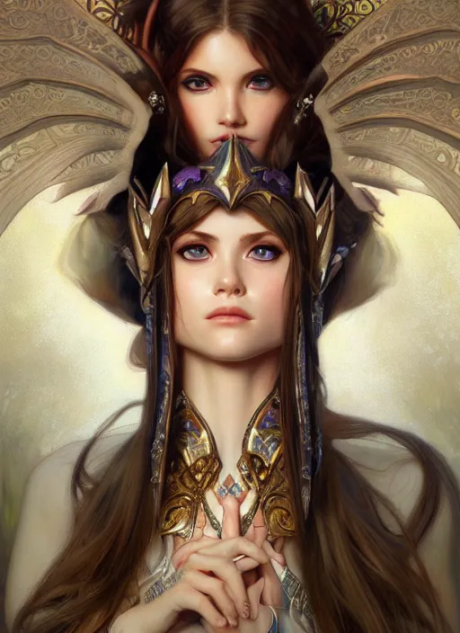 Image similar to perfectly detailed twilight princess!! blessed by nature with ever - increasing physical mental perfection, symmetrical! intricate, sensual features, highly detailed, biblical divine holy perfection!! digital painting, artstation, concept art, smooth, sharp focus, illustration, art by artgerm and greg rutkowski and alphonse mucha