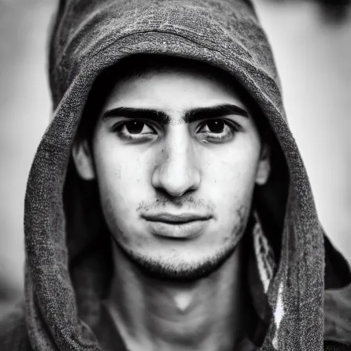 Prompt: young israeli man face portrait, photography