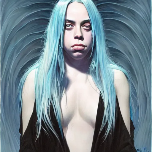 Image similar to Billie Eilish, by Mark Brooks, by Donato Giancola