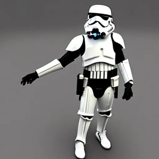 Image similar to stormtrooper holding hands with an Anime girl