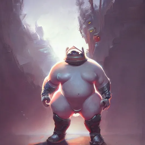 Image similar to a insanely detailed painting of an overweight masked superhero wearing a costume that's too small, staring at the computer nervously clicking on the mouse in the style of peter mohrbacher, dramatic lighting and composition, trending on artstation, concept art, comic book