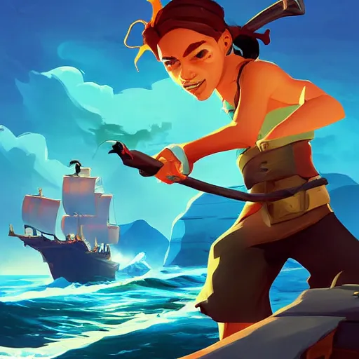 Image similar to painting treasure on sea of thieves game smooth median photoshop filter cutout vector, behance hd by jesper ejsing, by rhads, makoto shinkai and lois van baarle, ilya kuvshinov, rossdraws global illumination