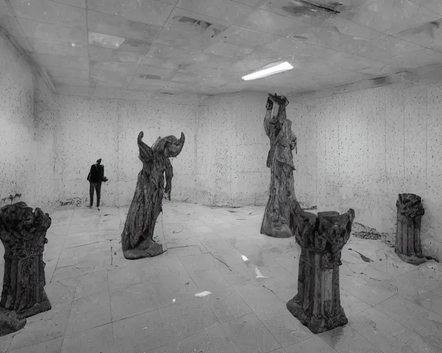 Image similar to camera footage of a several weeping angels, False Human Features, Phasing through walls and floor in an abandoned shopping mall, Psychic Mind flayer, Terrifying, Insanity :7 , high exposure, dark, monochrome, camera, grainy, CCTV, security camera footage, timestamp, zoomed in, Feral, fish-eye lens, Fast, Radiation Mutated, Nightmare Fuel, Ancient Evil, No Escape, Motion Blur, horrifying, lunging at camera :4 bloody dead body, blood on floors, windows and walls :5