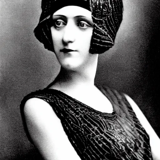 Image similar to photograph of a woman wearing weimar berlin fashion, 1 9 2 0's, looking at the camera, aesthetic, elaborate, intricate, highly detailed, detailed face, photorealism, smooth, sharp focus, rim light, art by waterhouse, duchamp,