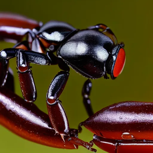 Image similar to macro photograph of an alien ant, alien biology, 8K UHD