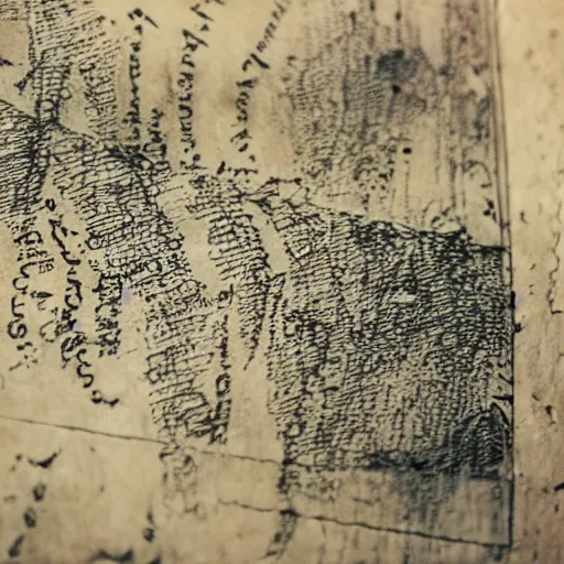 Image similar to blood and black ink spilled on an old treasure map.