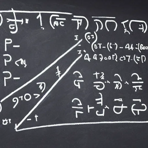 Image similar to god of mathematics in front of a blackboard, solving the formula of the universe