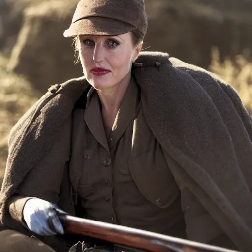 Prompt: Gillian Anderson playing Daniel Plainview in There Will Be Blood