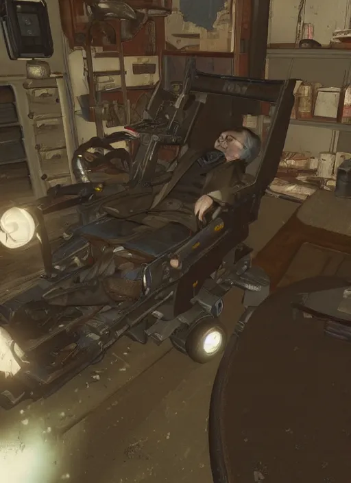 Prompt: Stephen Hawking in fallout 4