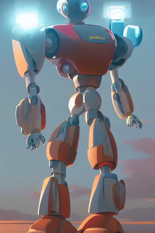 Image similar to metabots medabots medarotto medarot robot minimalist comics, behance hd by jesper ejsing, by rhads, makoto shinkai and lois van baarle, ilya kuvshinov, rossdraws global illumination ray tracing hdr radiating a glowing aura